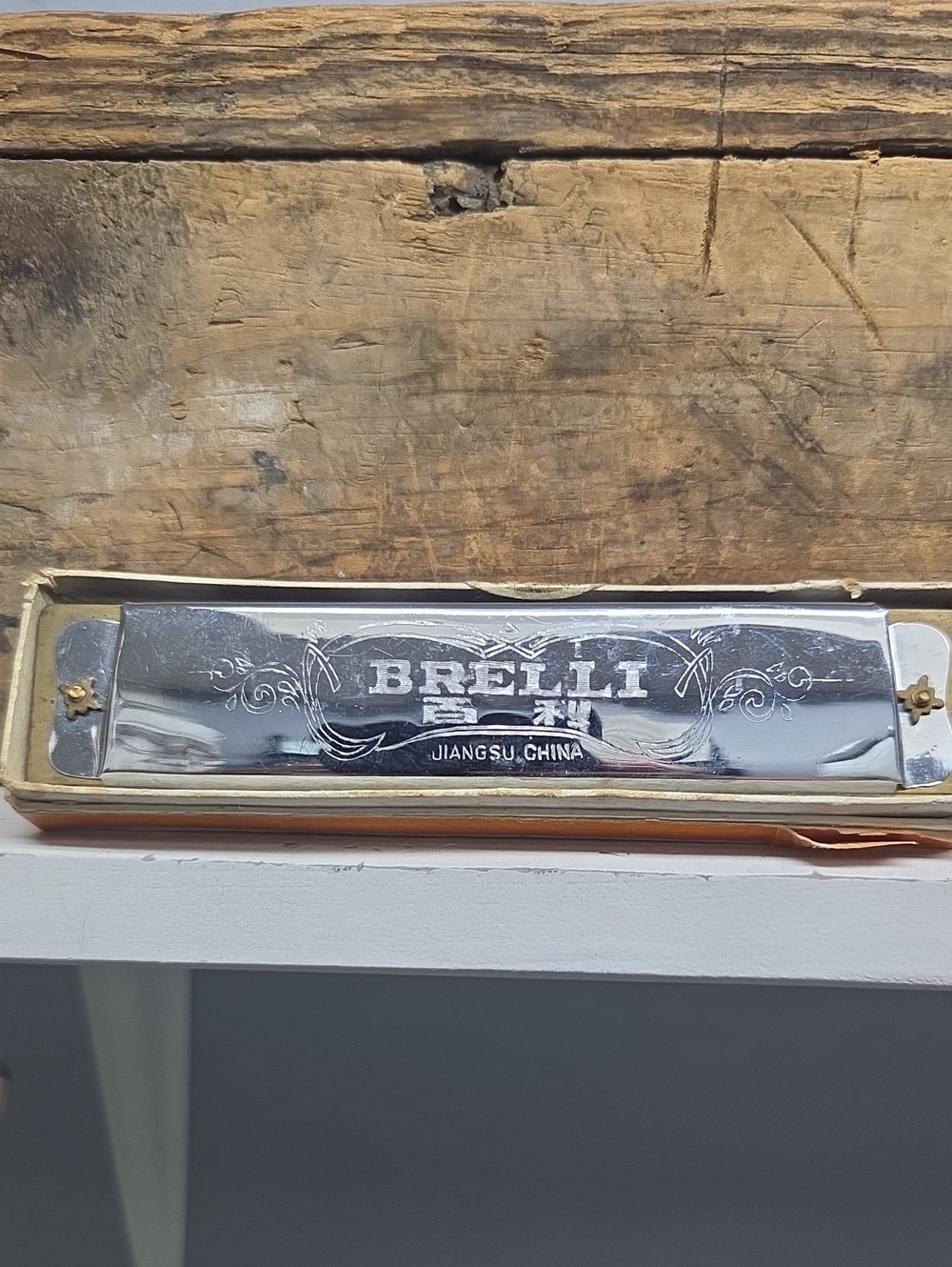 Vintage Breilli Chrome Harmonica - Silver Finish